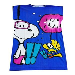Snoopy 1965 Vintage Blue T-Shirt Unisex Size Medium Peanuts Comics Woodstock
